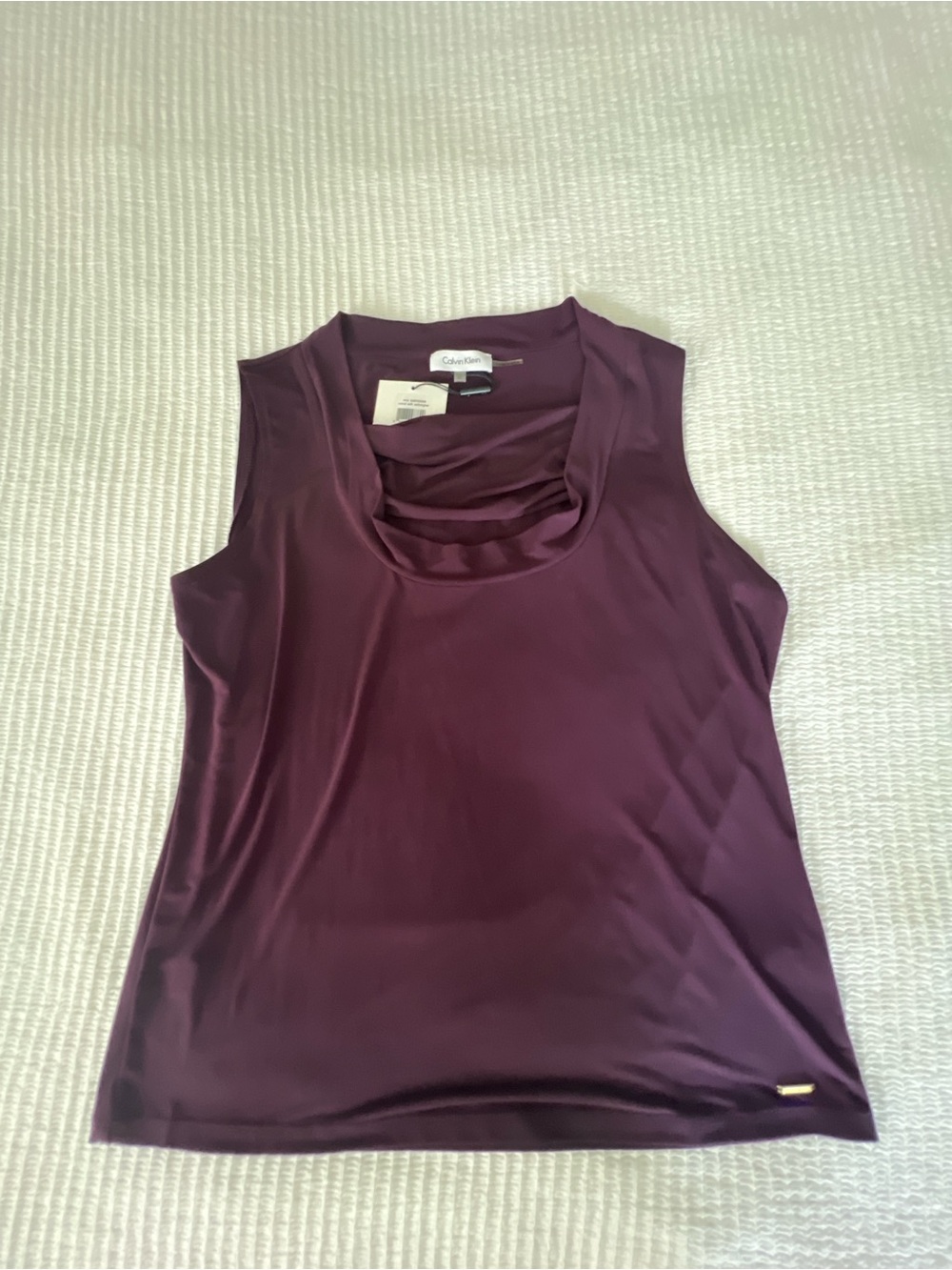 Calvin Klein Women's Plum Sleeveless Drape Neck Top Size XL NWT